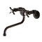 Kingston Brass KS115ORB Adjustable Center Wall Mount Bathroom Faucet, Oil Rubbed Bronze KS115ORB - alternate 1